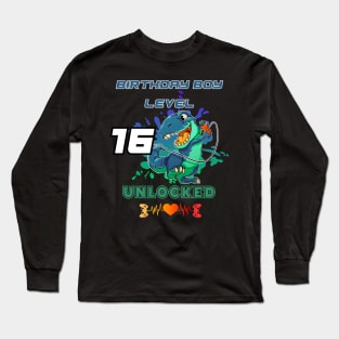 Birthday Boy Level 16 Unlocked Long Sleeve T-Shirt